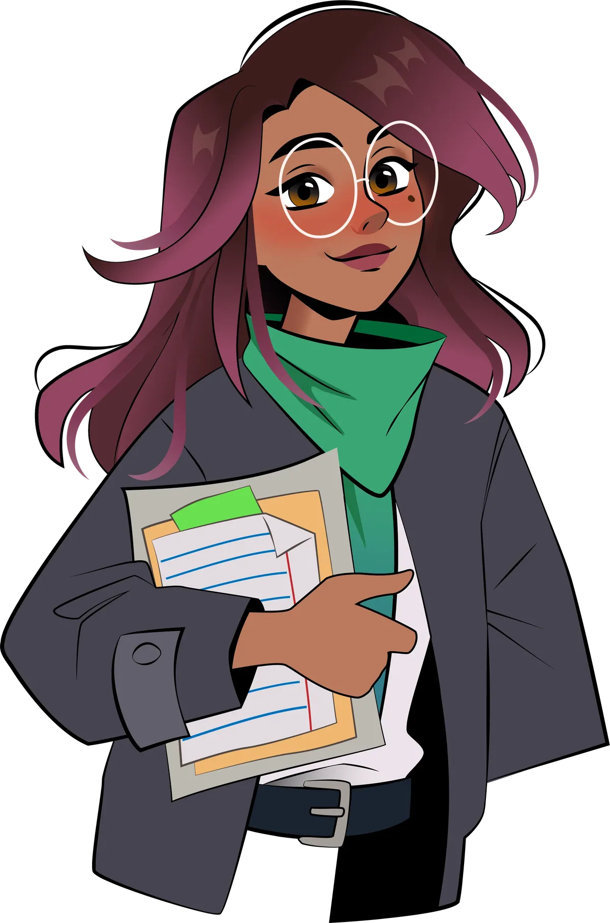 Amira holding reading materials